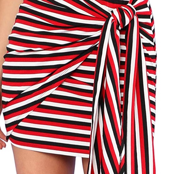 Spaghetti Strap Striped Bodycon Mini Dress - Picture 3 of 5